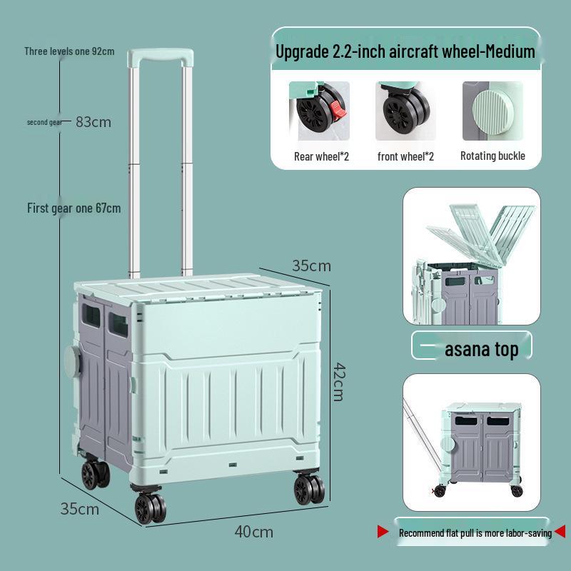 Portable Stair-Climbing Trolley: Folding Cart for Groceries, Camping, and Outdoor Use