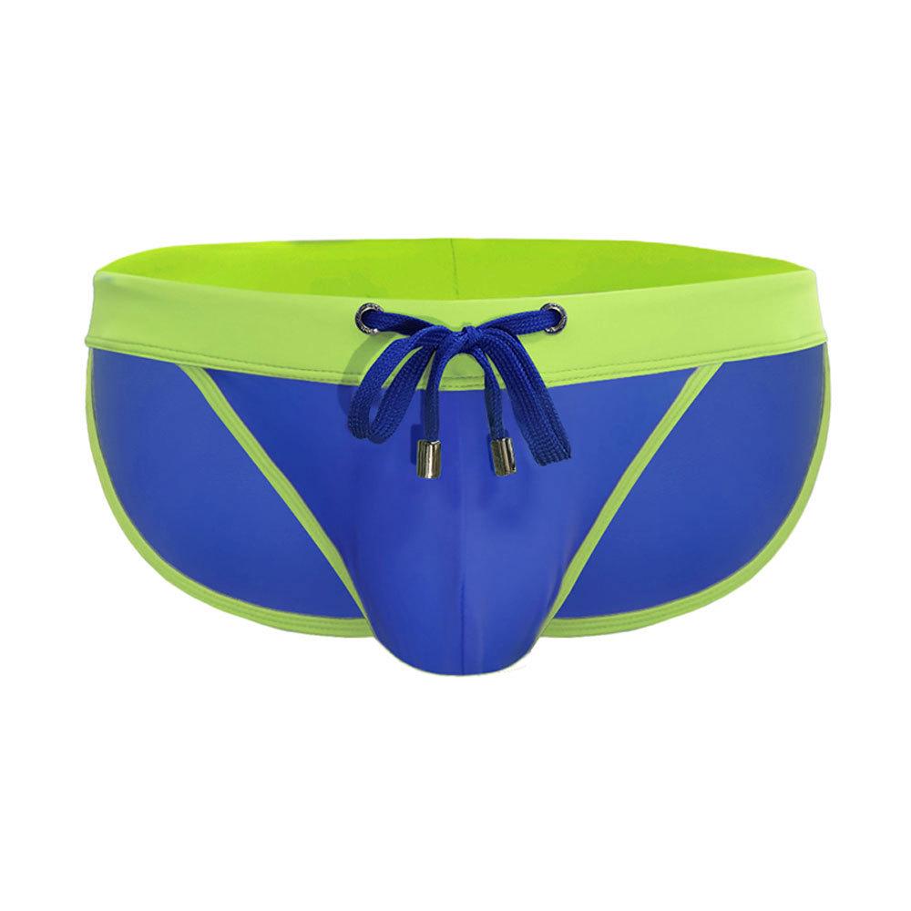 UXH Men's Sexy High-Cut Color Block Triangle Swim Briefs - European & American Fashion