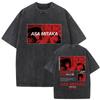 Anime Chainsaw Man Washed Retro T-shirt Cartoon Denji Pochita Funny Graphic T Shirt Men Women Manga Vintage T-shirts