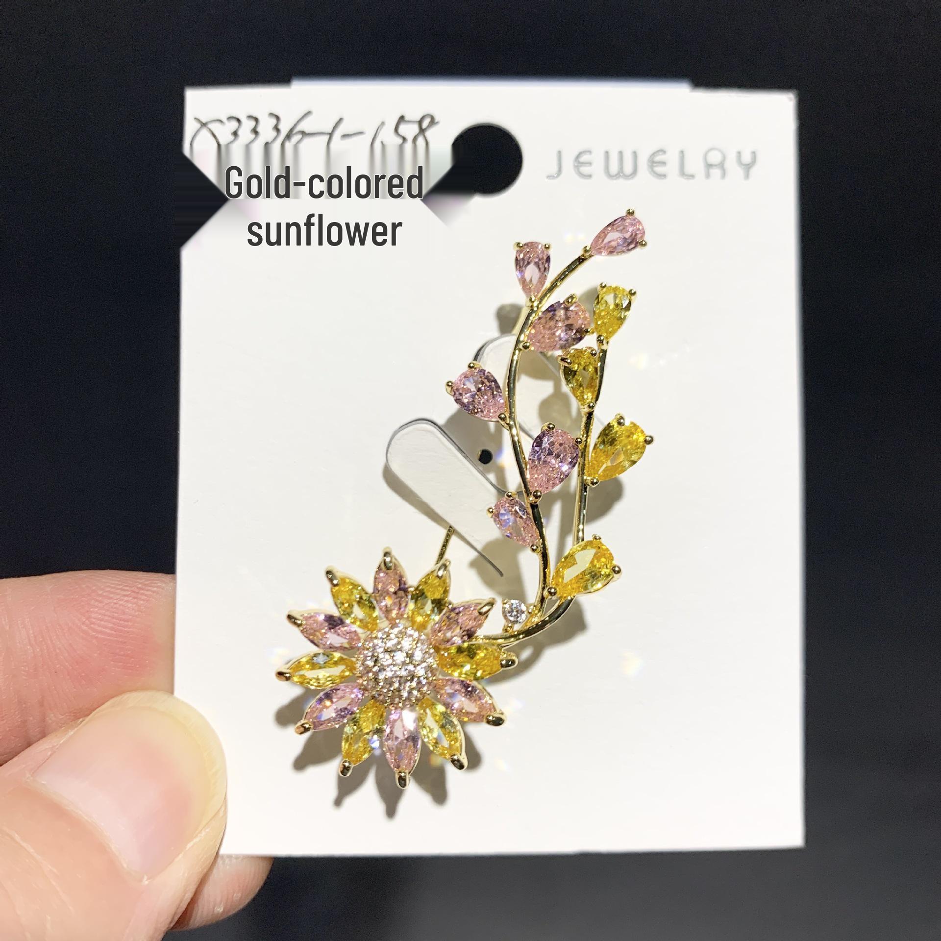 Bo Xin Yun Elegant Sunflower Zircon Brooch for Women