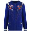 Women's Single-breasted Slim Sweater Coat Middle-aged and Elderly  Embroidery Knit Cardigan Jacket