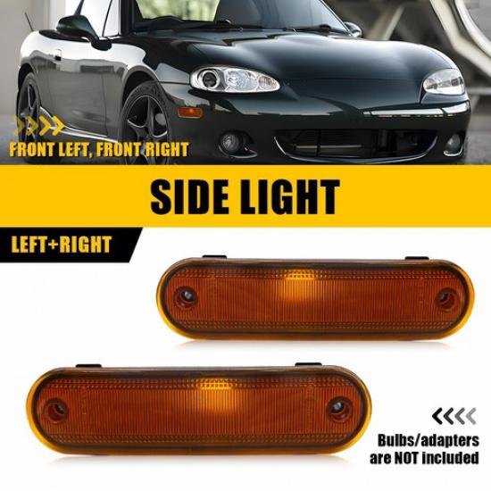 2PCS Front For Side Amber Housing Light Miata Mazda NA01515FXA 1990-2005 MX-5