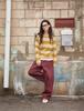 FLATWAVE IN SEOUL Noor Wool Stripe Round Knit Sand/Mustard