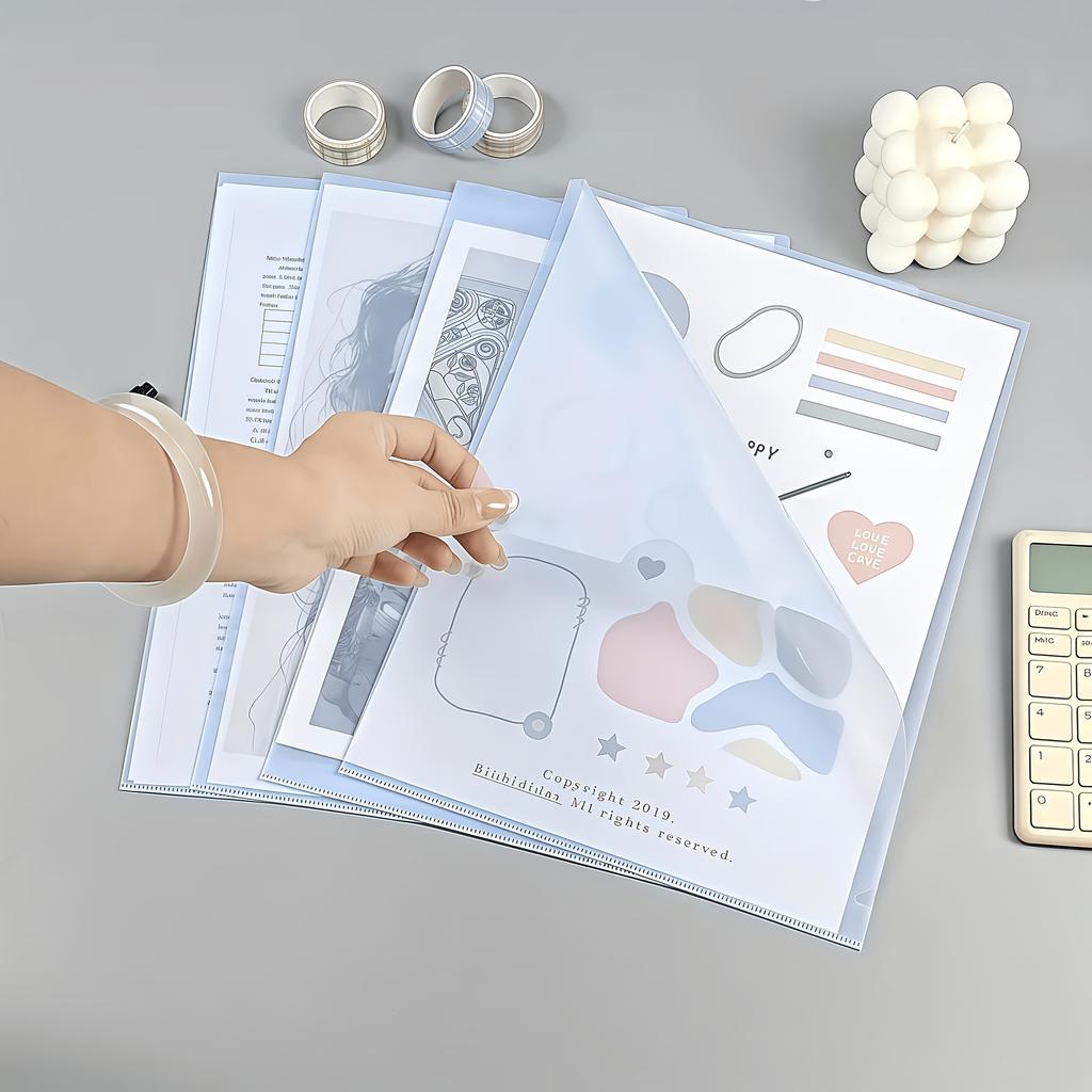 20 oder 40 L-förmige Mappen in Morandi-Farbserie, A4 Transparente PP-Kunststoffhülle, Büro- und Blattpapier-Schutz, Dokument
