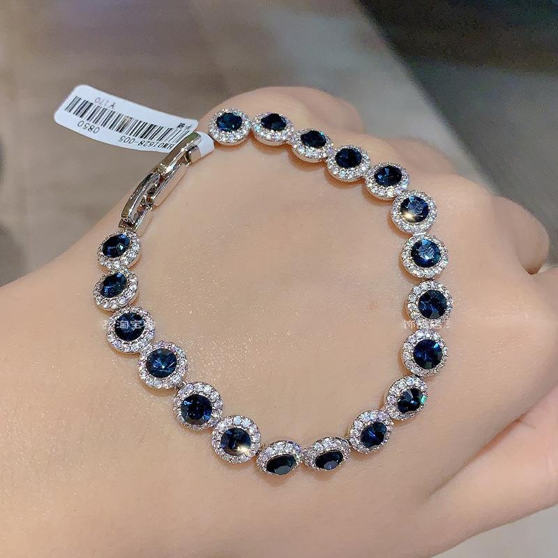 Zircon Round Simple Bracelet Temperament Bracelet Light Luxury High-End Jewelry Women