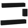 Wall Mounted TV Cabinet Set 3 Pcs 100 X 30 X 30 Cm Black Oak Effect