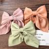 Korean Solid Color Bow Hair Clips Elegant Ribbon Hairpins Barrettes For Women Girls Headwear Baby Ornament Hair Accessories Gift