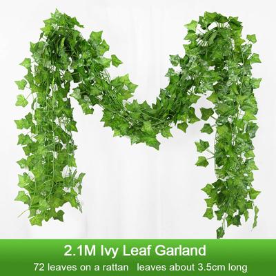 2,1 m künstliche Pflanze grün Efeu Blatt Girlande Seide Wandbehang Rebe Haus Garten Dekoration Hochzeit Party DIY gefälschte Kranz Blätter