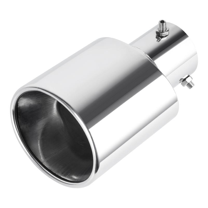 1PCS 2.5" Inlet Car Auto Exhaust Muffler Tip Pipe Stainless Steel Chrome Trim Rear Tail Throat For Most Cars