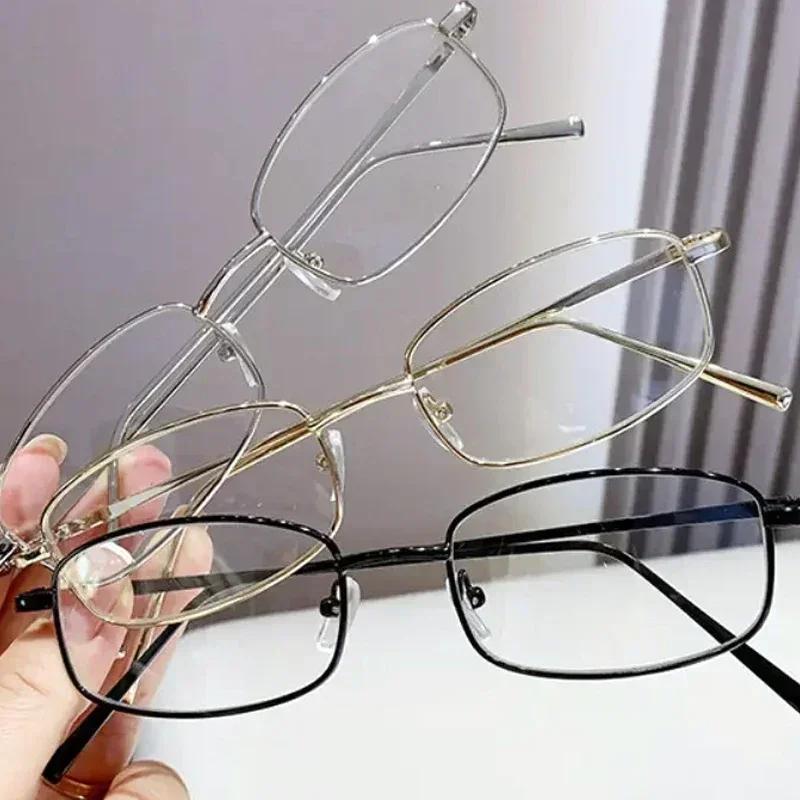 Y2K Harajuku Retro Small Square Frame Glasses for Women Metal Eyeglasses Clear Reading Spectacle Blue Light Blocking Eyewear