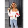 Women Knitted Cardigan Long Sleeve Autumn Winter Thin Top Love Valentine Day Versatile