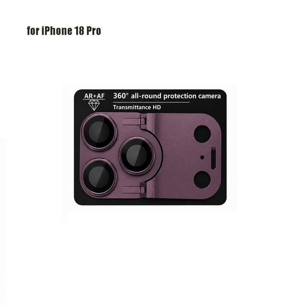 2-in-1 Lens Film Protector HD Glass Anti-scratch Camera Lens Cover Full Coverage Metal Frame for iPhone 18Pro/18 Pro Max 4