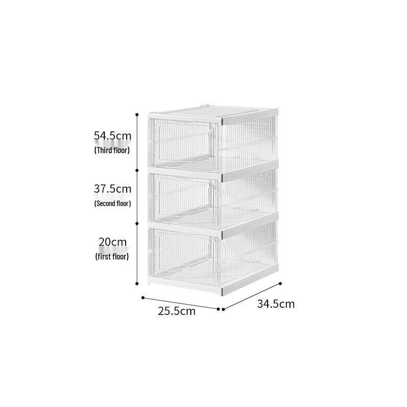 Foldable Transparent Plastic Shoe Storage Box with Lid
