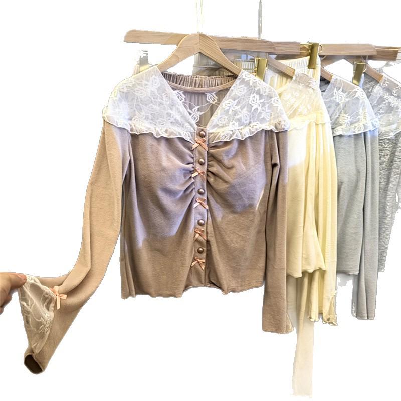 Damen Trendiger Herbst/Winter Pyjama mit Brustpolstern - Gemütliche, elegante und stilvolle Fleece-Homewear