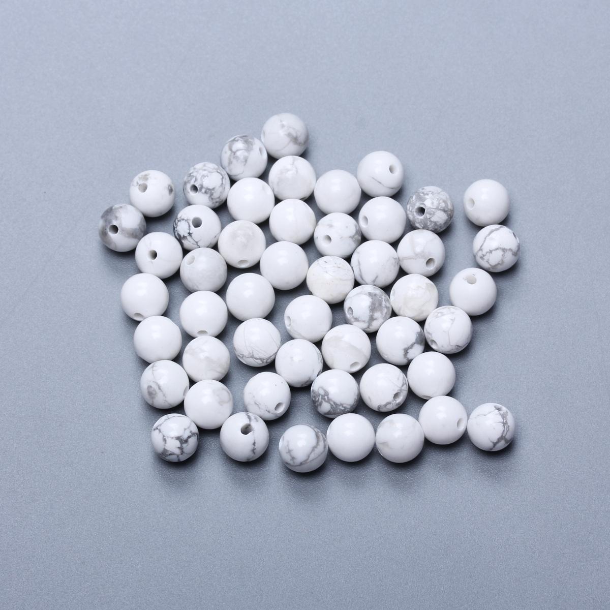 

4/6/8/10/12 мм 60-20 шт. Белый Хаулит Бирюзовые бусины россыпью Круглые натуральные камни для изготовления ювелирных изделий DIY ожерелья Аксессуары Ювелирные изделия Аксессуары 6mm 50Pcs