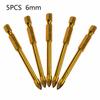 5pcs Drill Bits Glass Drill Titanium Ceramic Tile Marble