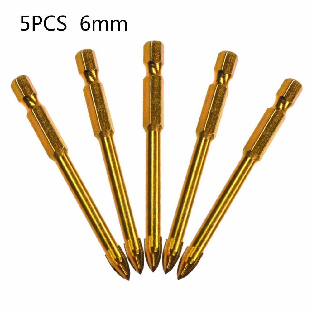 5pcs Drill Bits Glass Drill Titanium Ceramic Tile Marble