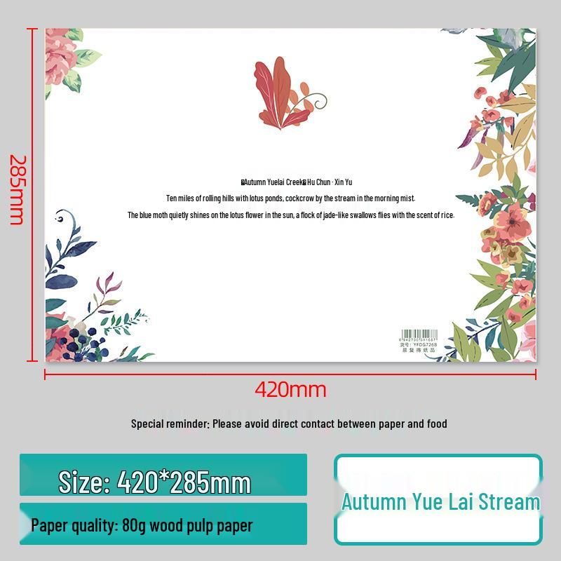 Disposable Wash-Free Paper Dining Table Mat for Restaurants and Cafes