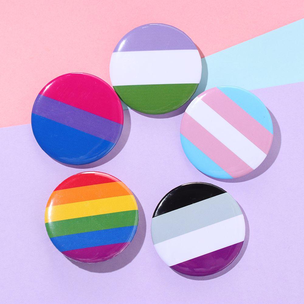 1/2 st Regnbåge Gay Pins Tennplåt Märke Knapphål Jeans Hatt Broscher Män Kvinnor Kragstift Smycken Accessoarer