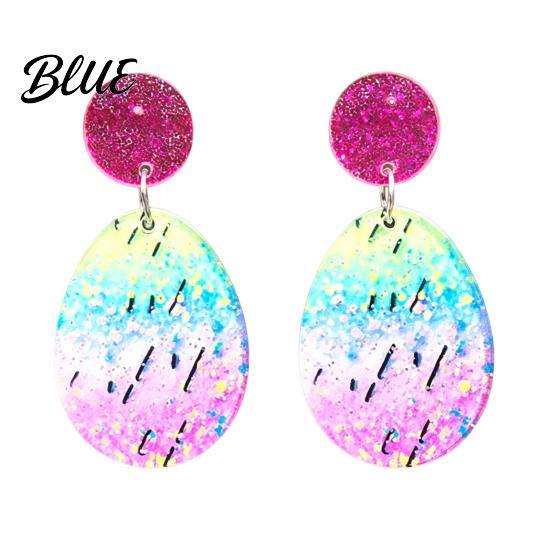Acrylic Earrings Easter Bunny for Women Glittery and Colorful Rabbit