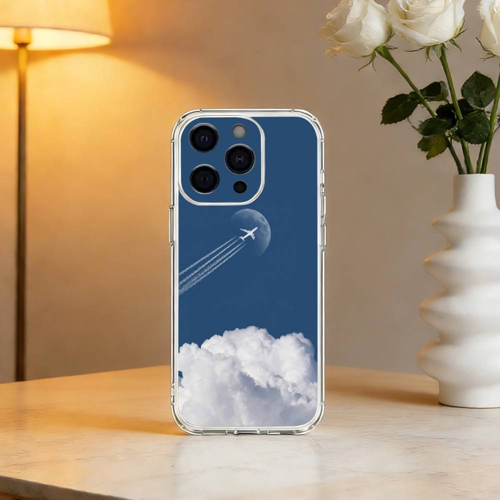 A-Airplane Plane Phone Case For iPhone 17 16 15 14 13 12 11 Mini Pro Max Plus Transparent Cover
