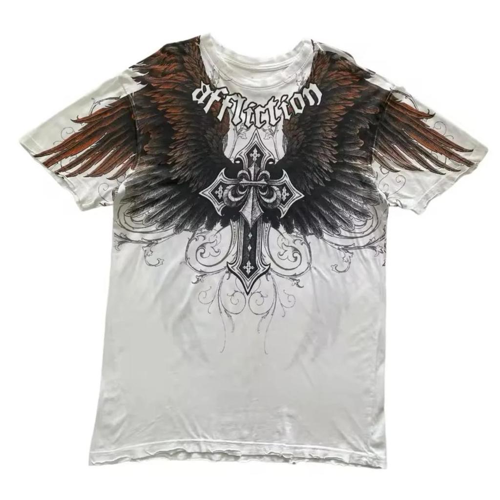Summer Affliction Vintage Tee Oversized Gothic Streetwear Men Women Unisex Retro Rock T-shirt Top