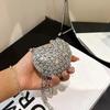 Mini Diamond Inlay Heart Shape Crystal Clutch Purse Stones Evening Wedding Party Shoulder Bag Handle Rhinestone Handbags