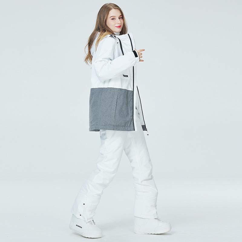 Ski suit men's and women's winter windproof, splash-proof and warm thickened ski clothes, snowboard and skateboard ski suits