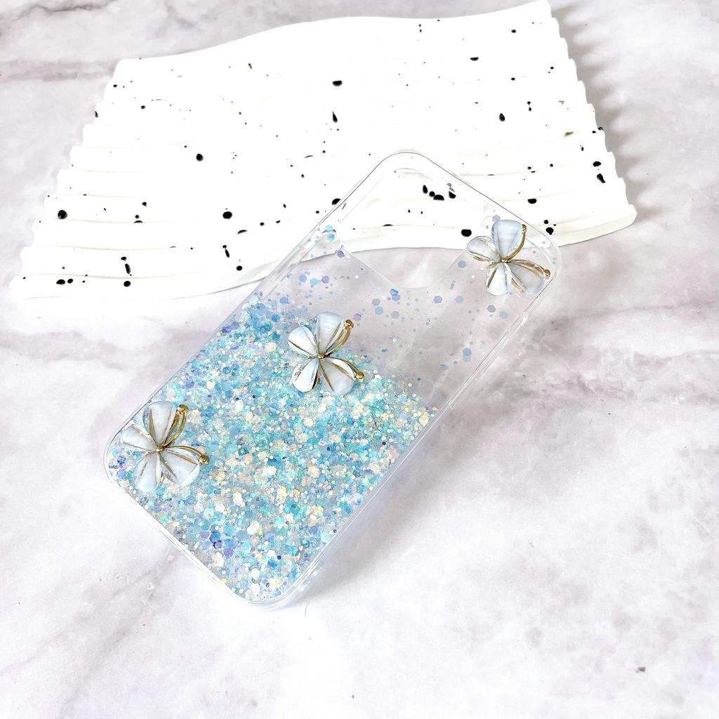 For iPhone 16 Pro Case Aesthetic Butterfly TPU Luminous Starry Phone Cover