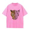 Vintage Purple Leopard Graphic T Shirt Animal Print Acid Wash Oversized Tee