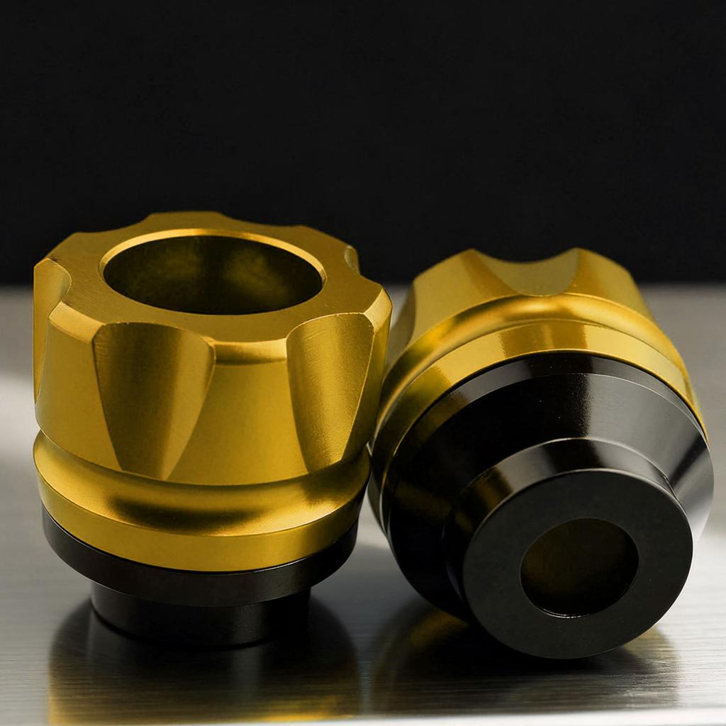 Front Fork Frame Slider CNC Aluminum Alloy Rustproof Stylish Universal Crash Protector for MotorcycleYellow