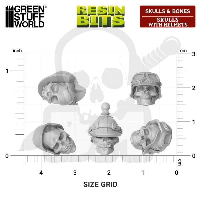 Gstu531304 3d printed skulls & bones skulls w. helmets