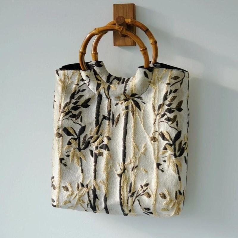 JIAERDI New Chinese Style Ink Hand Bag Purse Women Fairycore Handle Embroidery Purse Female Summer Bamboo Knot Handbag Wallet