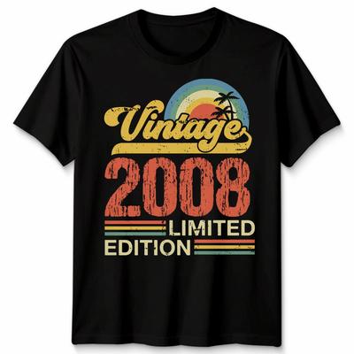 Vintage 2008 Unisex T Shirt Funny 18th Birthday 18 Years Old Graphic Tee