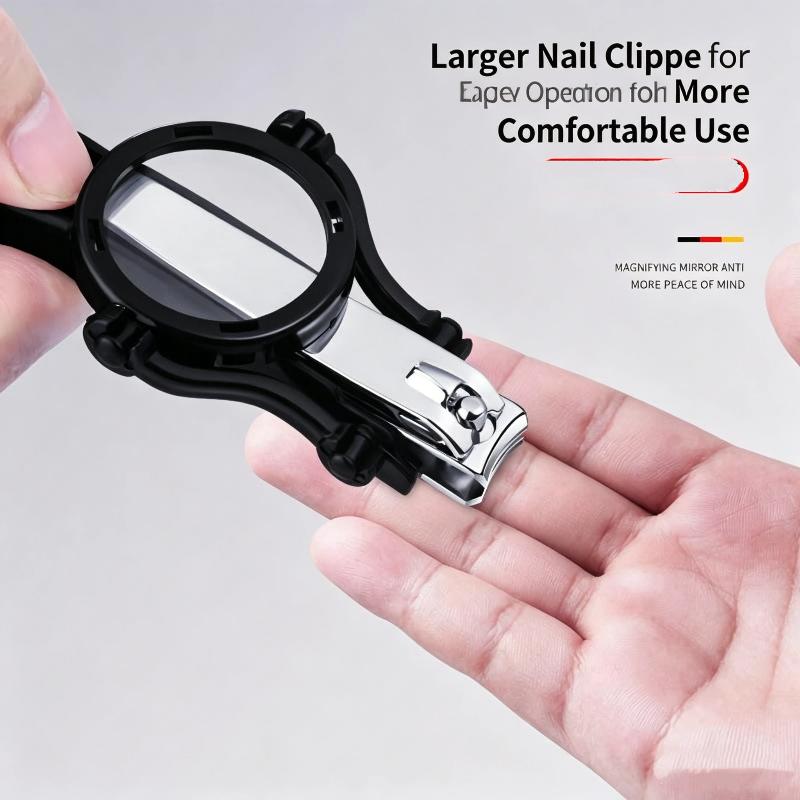 Precision Toenail Fingernail Clipper with Magnifying Glass Sharp Durable Trimmer Portable Pedicure Tool for Travel Gift