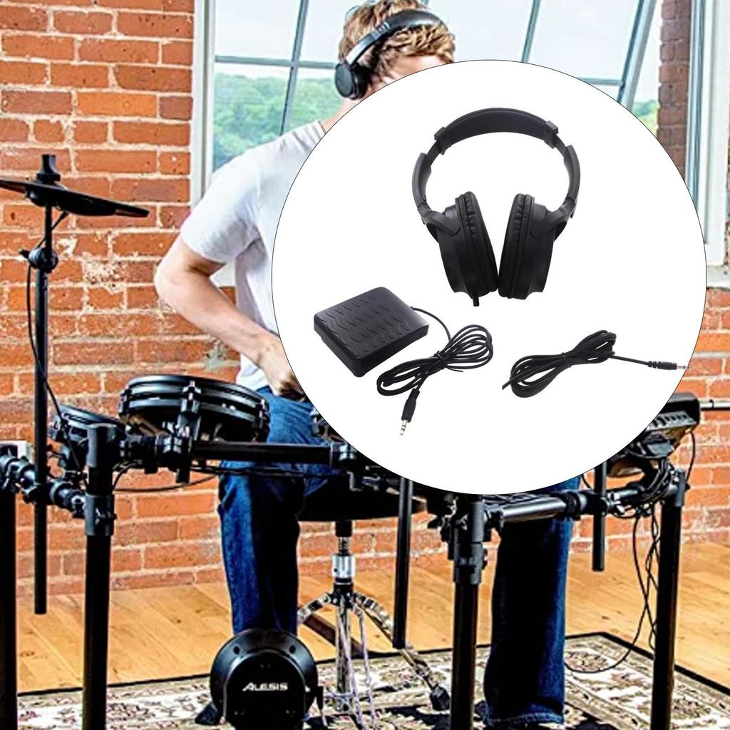Elektrisches Klavier Sustain-Pedal Und Kopfhörer 3,5-mm-Klinke Over-Ear-Kopfhörer Für Training Musikinstrumenten-Teile Übung