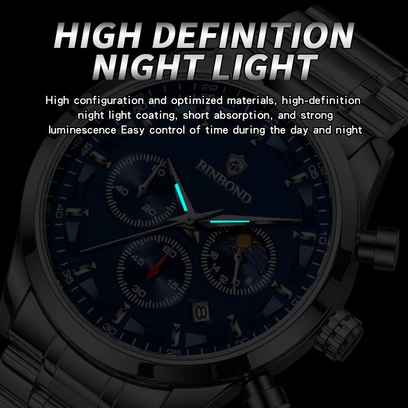 UTHAI Men's Watch Fashion Trend Waterproof Night Light Advanced Multi Functional Sports 42MM Dial Quartz Men's Watch Reloj V0030