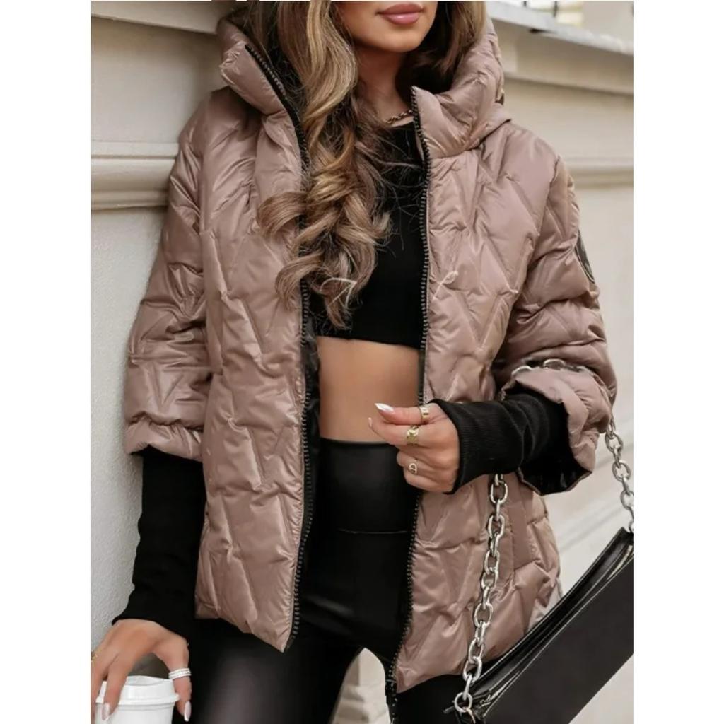 Oversized Hooded Jacket for Women with Pockets and Zipper Long Sleeve Loose Coat Street Fashion Outerwear