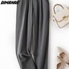 DIMANAF Plus Size Summer Long Pants Women Pants Loose Straight Casual Fashion Basic Trousers Wide Leg Pants 4XL