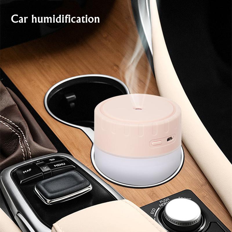 USB Ultrasonic Air Humidifier, Ultrasonic Cool Mist Maker Fogger with Colorful LED Light, Aromatherapy Diffuser for Car, 400ml