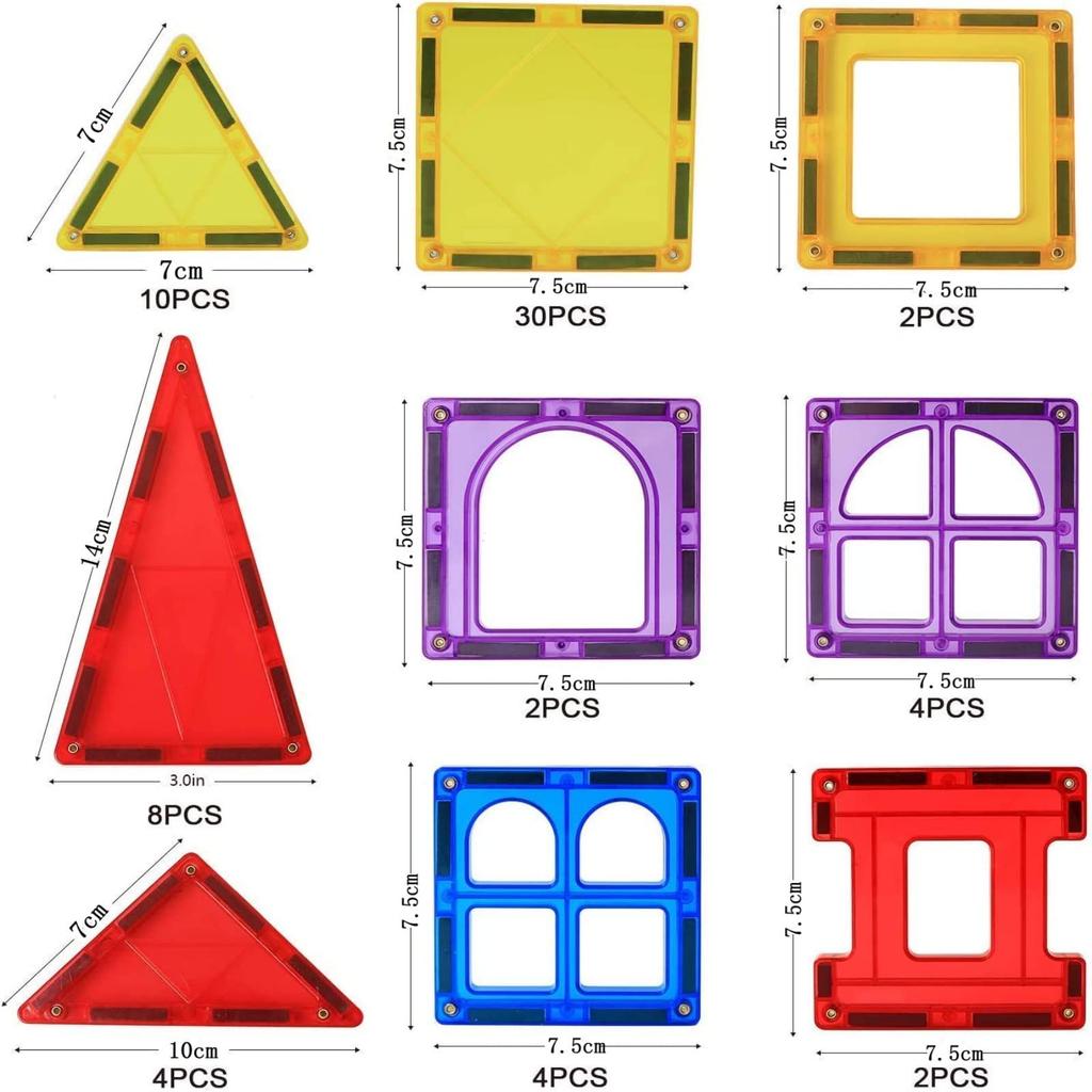 MAGBLOCK Magnetic Building Popular Educational Toy for Elementary School Girls and Christmas Gift 66-Piece Blocks, Kids, Students, Boys, Birthday,