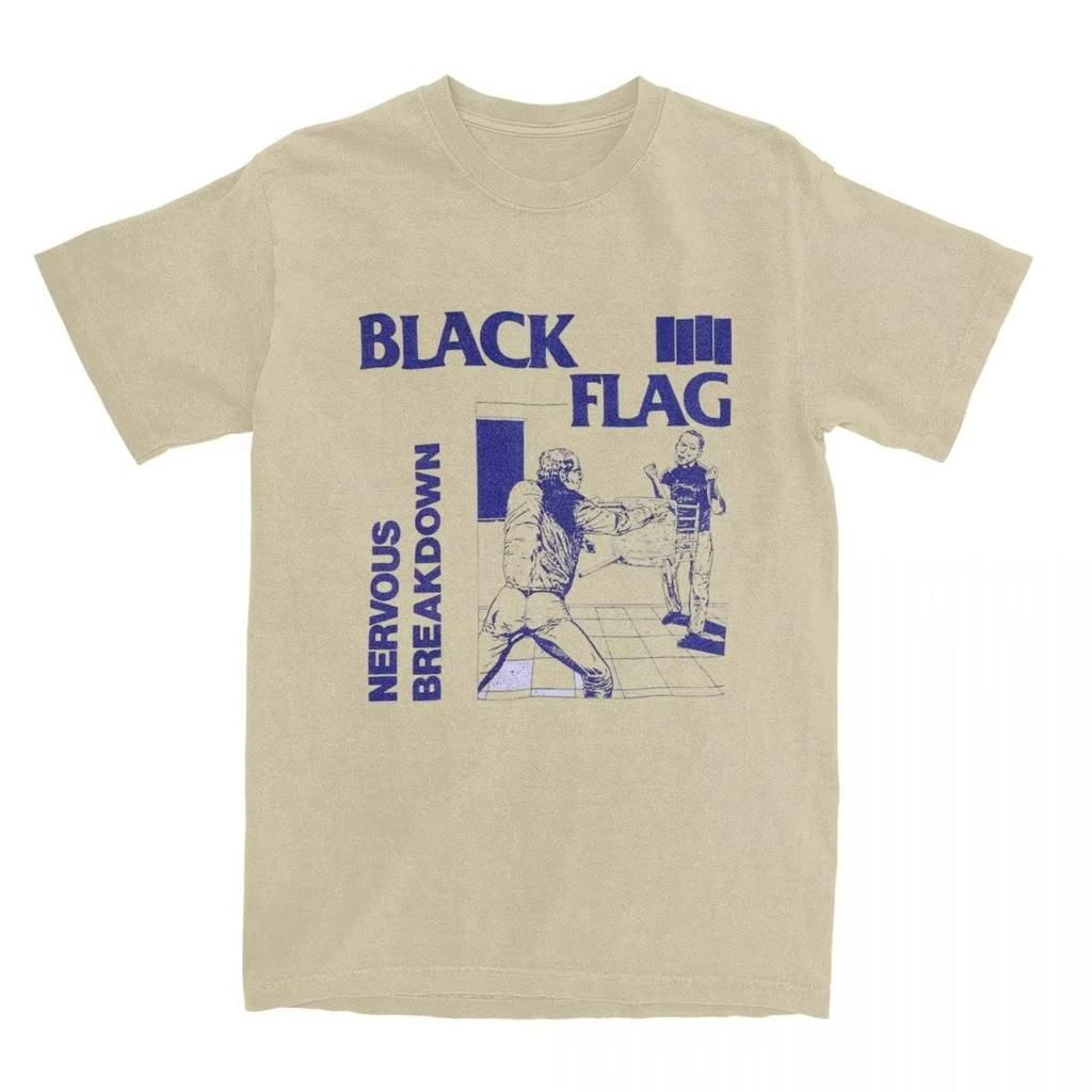 Black Flag Nervous Breakdown T Shirt Beach Rock Music Band Y2K Funny T Shirts Cotton Tshirt for Men Short Sleeves Top