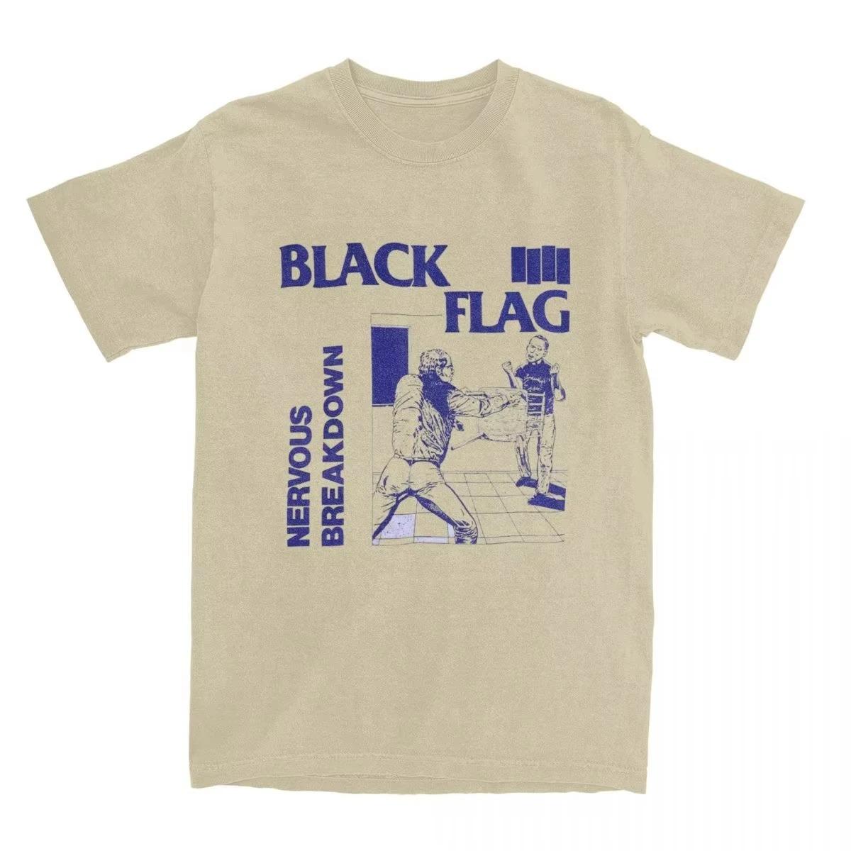 

Black Flag Nervous Breakdown T Shirt Beach Rock Music Band Y2K Funny T Shirts Cotton Tshirt for Men Women Short Sleeves Top Tees S