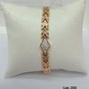 Zircon Copper-Plated Champagne Gold Bracelet with Purple Gold Accents