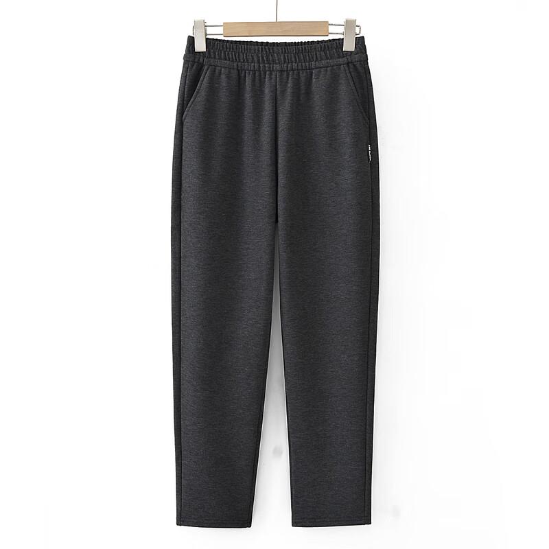 Damen Übergröße Fleecegefütterte High-Waist Straight-Leg Hose