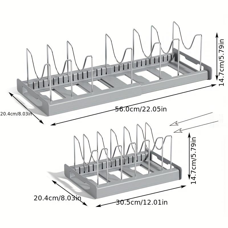 Rangement Casserole Avec 10 Compartiments Réglables, Rangement Rangement Casserole Avec 10 Compartiments Réglables, Rangement