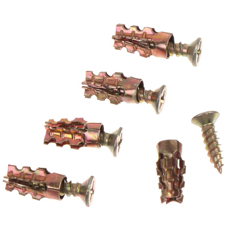 30/50/100Pcs Door Hinge Thread Repair Screws Metal Wall Anchors Self Tapping Screws Ribbed Anchors Set For House Decoration
