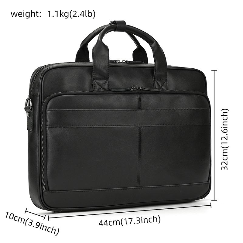 Retro Laptop Briefcase Bag Genuine Leather Handbags Casual 15.6" Business Bag Daily Working Tote Bags Men Male Bag for Documents