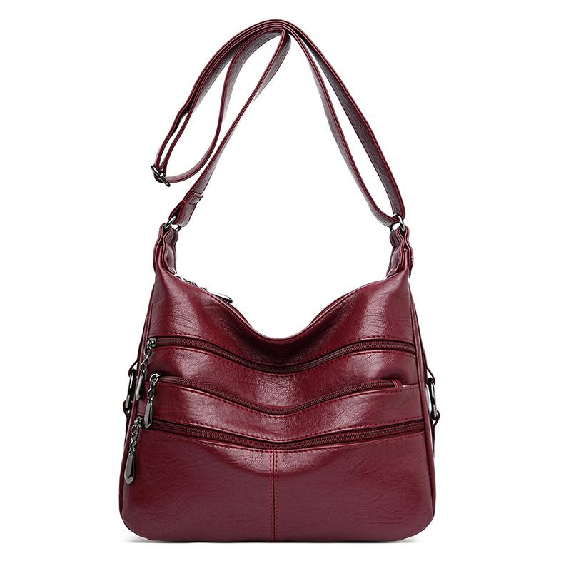 Genuine Brand Leather Lage Capacity Shoulder Bag Fashion Tote Bag Design Handbag Casual Commuter Messenger Bags Female Purse