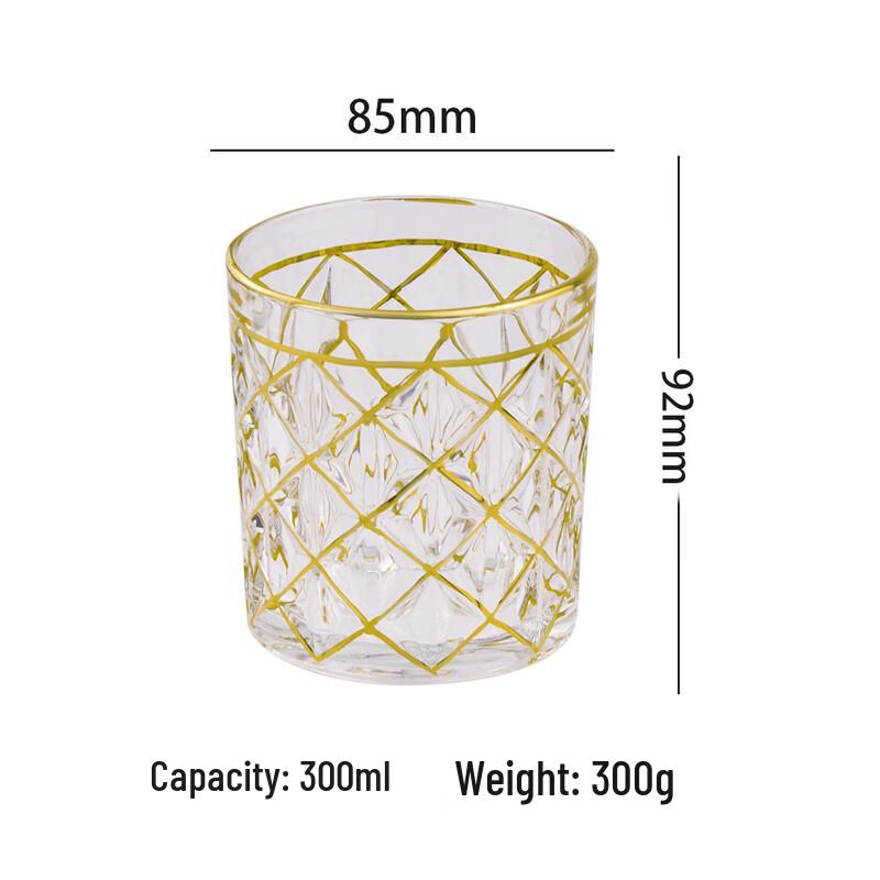 Shangqi Gold-Traced Diamond Crystal Whiskey Glass